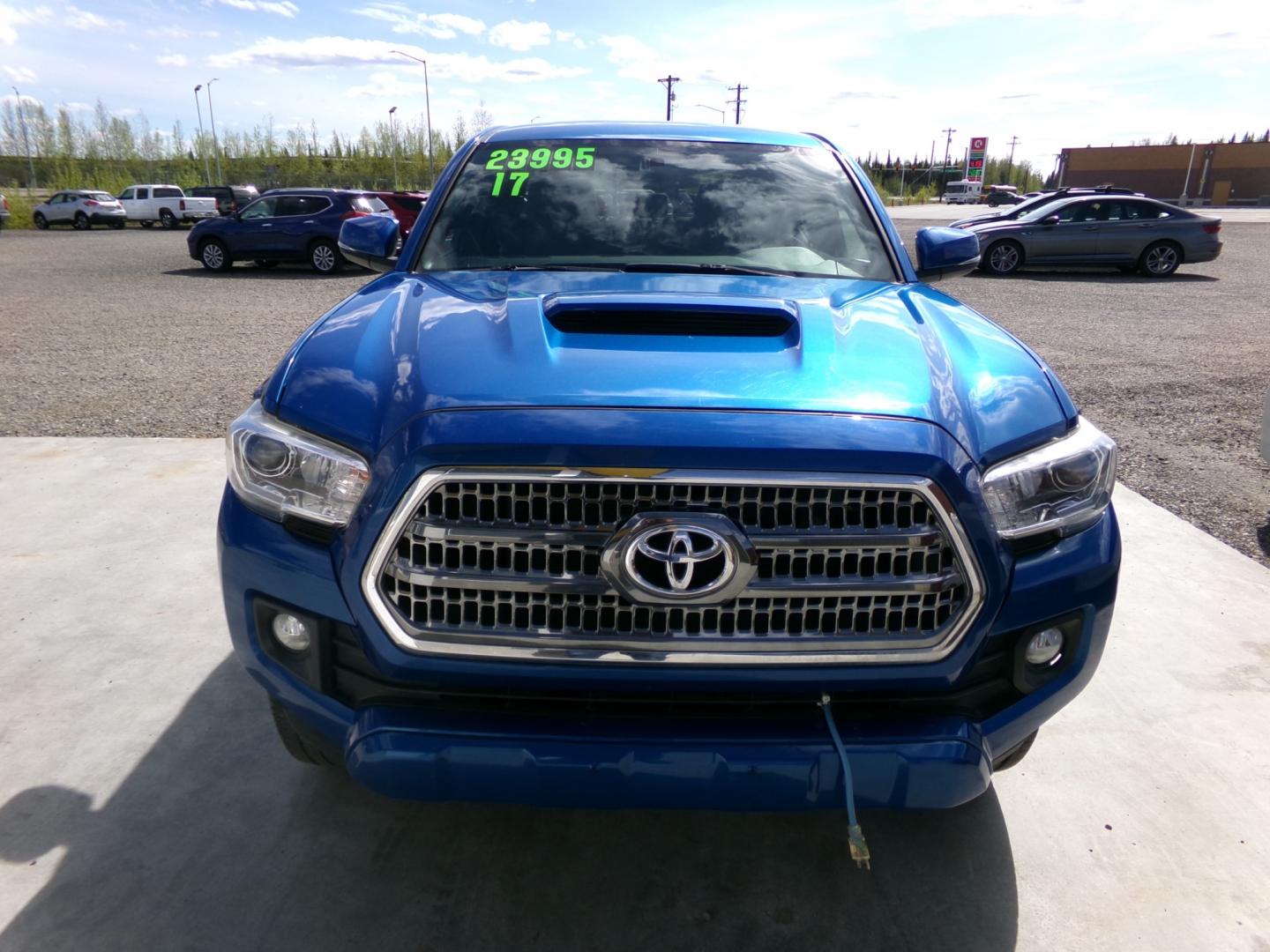 2017 Blue /Black Toyota Tacoma SR5 Double Cab Long Bed V6 6AT 2WD (5TFAZ5CN0HX) with an 3.6L V6 DOHC 24V engine, 6A transmission, located at 2630 Philips Field Rd., Fairbanks, AK, 99709, (907) 458-0593, 64.848068, -147.780609 - Photo#1